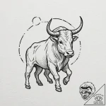 Minotaur, tattoo drawing outline, masterpiece… – tattoo sketch (№1751267381_0, 30.06.2025 07:09) — tattoovalue.net