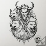 A graphic novel portrait of hades, the greek… – tattoo sketch (№1751267579_0, 30.06.2025 07:12) — tattoovalue.net