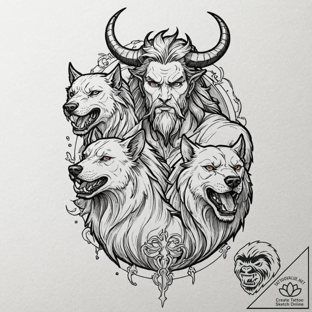 A graphic novel portrait of hades, the greek... - tattoo sketch (№1751267579_0, 30.06.2025 07:12) — tattoovalue.net