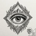 Eye mountain, ink illustration for tattoo, mu… – tattoo sketch (№1751268094_0, 30.06.2025 07:21) — tattoovalue.net