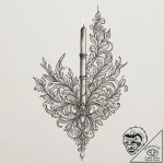 A linework tattoo of her long cigarette holde… – tattoo sketch (№1751268529_0, 30.06.2025 07:28) — tattoovalue.net