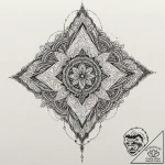 A neo-traditional tattoo of the tesseract, gl… – tattoo sketch (№1751269150_0, 30.06.2025 07:39) — tattoovalue.net