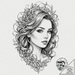 A sketch of marla singer, with her cigarette… – tattoo sketch (№1751269682_0, 30.06.2025 07:48) — tattoovalue.net