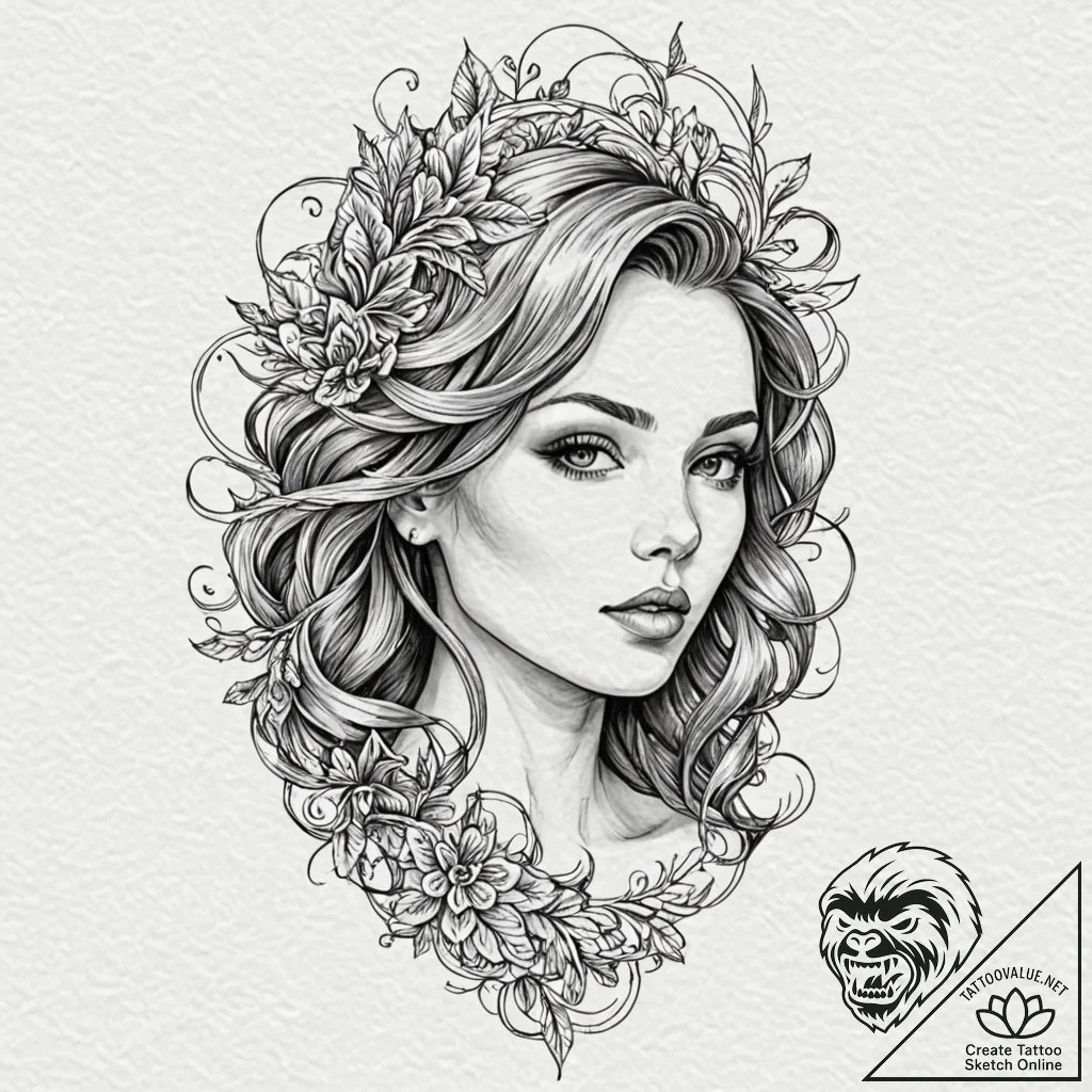 A sketch of marla singer, with her cigarette... - tattoo sketch (№1751269682_0, 30.06.2025 07:48) — tattoovalue.net
