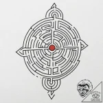 A linework tattoo of the maze symbol from wes… – tattoo sketch (№1751270103_0, 30.06.2025 07:55) — tattoovalue.net