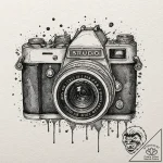Vintage camera, artistic tattoo sketch, clean… – tattoo sketch (№1751270434_0, 30.06.2025 08:00) — tattoovalue.net