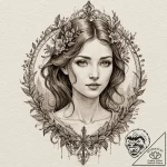 A double exposure effect (e.g., a portrait an… – tattoo sketch (№1751270546_0, 30.06.2025 08:02) — tattoovalue.net