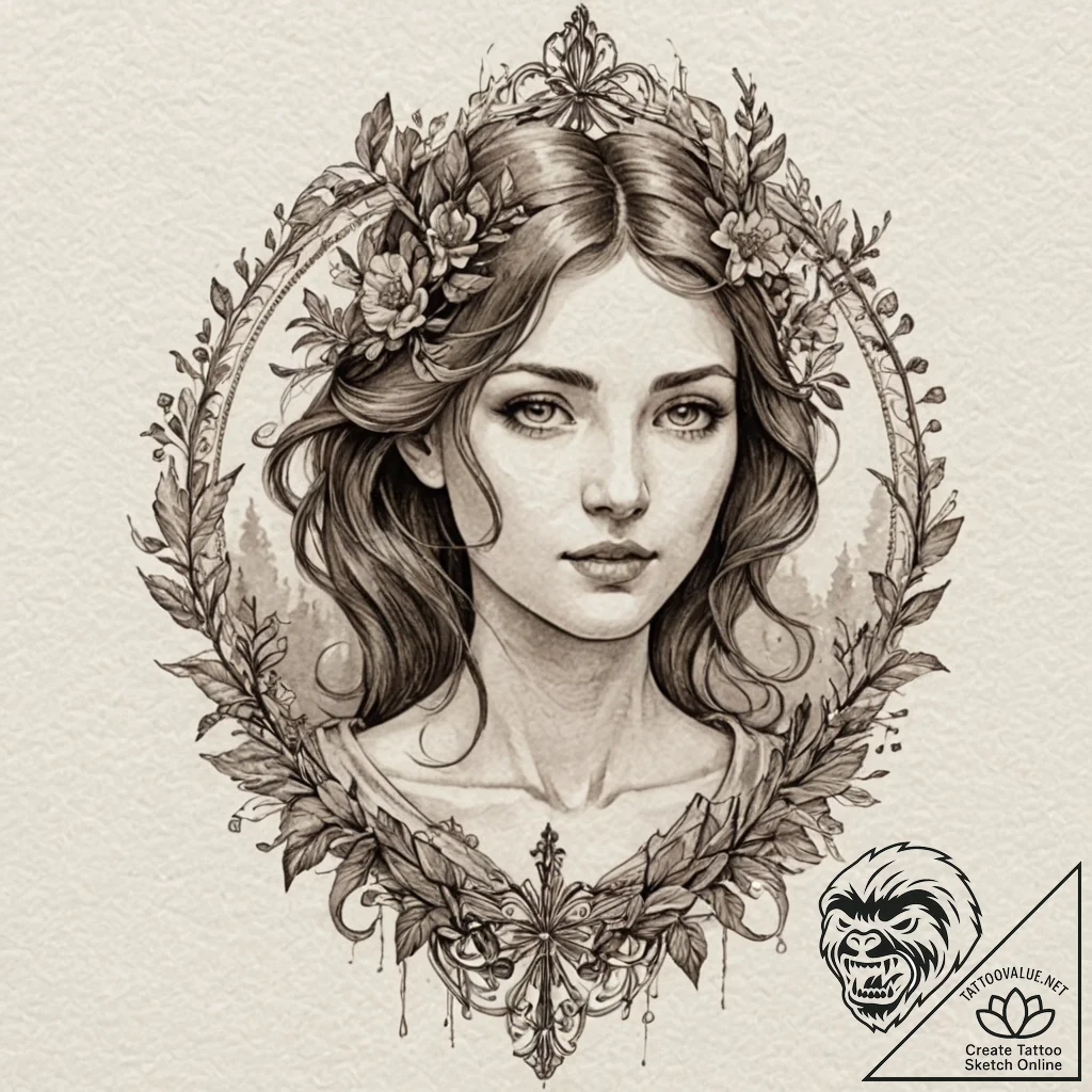 A double exposure effect (e.g., a portrait an... - tattoo sketch (№1751270546_0, 30.06.2025 08:02) — tattoovalue.net