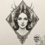A double exposure effect (e.g., a portrait an… – tattoo sketch (№1751270592_0, 30.06.2025 08:03) — tattoovalue.net