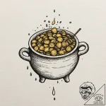Leprechaun’s pot of gold, tattoo drawing outl… – tattoo sketch (№1751270820_0, 30.06.2025 08:07) — tattoovalue.net