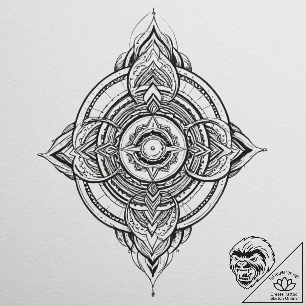 A linework tattoo of the lumon industries log... - tattoo sketch (№1751271385_0, 30.06.2025 08:16) — tattoovalue.net