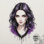 A watercolor sketch of anya chalotra as yenne… – tattoo sketch (№1751271796_0, 30.06.2025 08:23) — tattoovalue.net