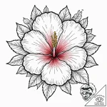 Hibiscus, tattoo drawing outline, muted color… – tattoo sketch (№1751272118_0, 30.06.2025 08:28) — tattoovalue.net