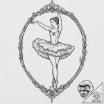 Ballerina, tattoo line art, subtle drop shado… – tattoo sketch (№1751272446_0, 30.06.2025 08:34) — tattoovalue.net