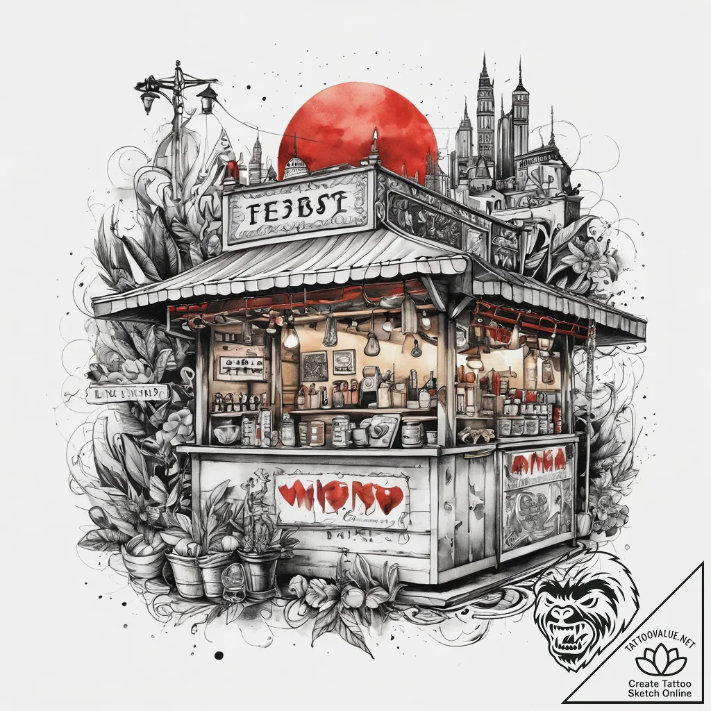 A watercolor tattoo of the spirit world's foo... - tattoo sketch (№1751282976_0, 30.06.2025 11:29) — tattoovalue.net