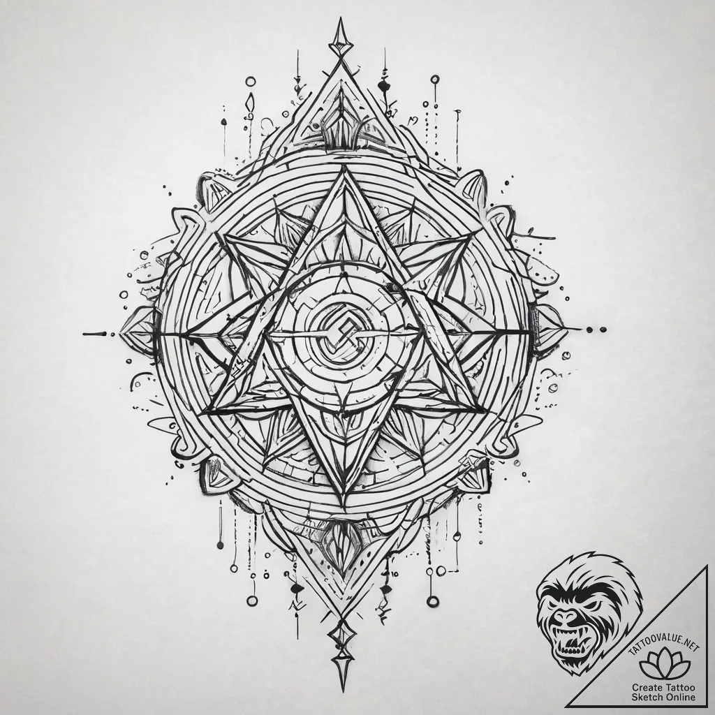 абстракция, геометрия и символы, tattoo drawi... - tattoo sketch (№1751283055_0, 30.06.2025 11:30) — tattoovalue.net