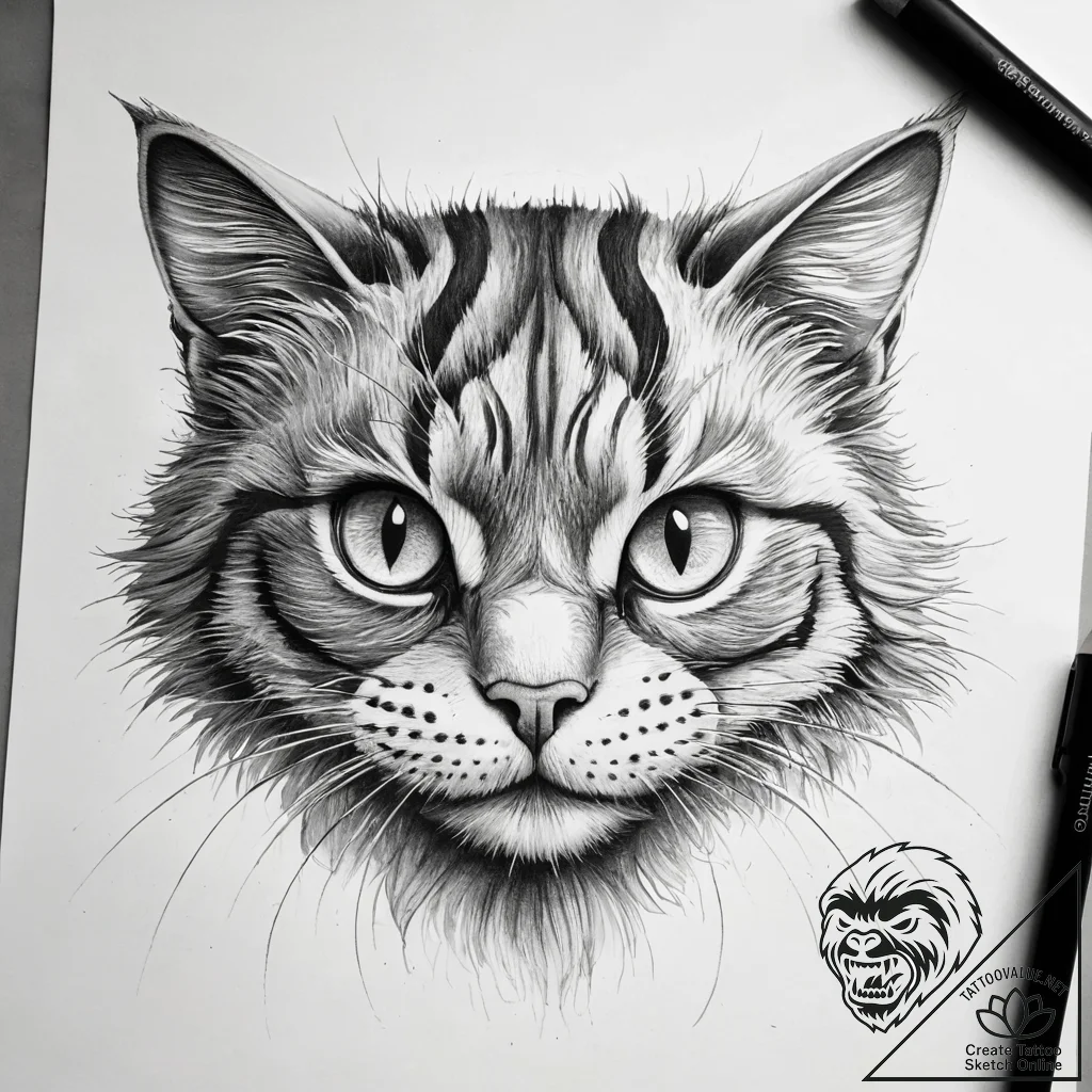 Cheshire cat, tattoo flash sheet design, blac... - tattoo sketch (№1751284315_0, 30.06.2025 11:51) — tattoovalue.net