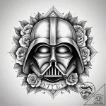 Chicano style tattoo sketch of darth vader’s… – tattoo sketch (№1751284715_0, 30.06.2025 11:58) — tattoovalue.net