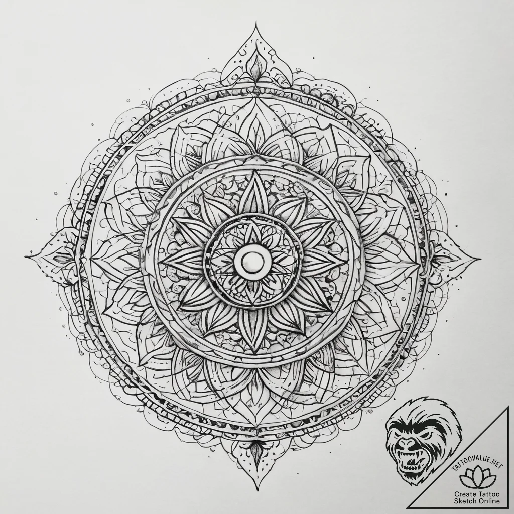 A single raindrop creating ripples, concept a... - tattoo sketch (№1751285512_0, 30.06.2025 12:11) — tattoovalue.net