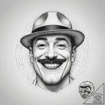 A neo-traditional portrait of the comedian fr… – tattoo sketch (№1751285675_0, 30.06.2025 12:14) — tattoovalue.net