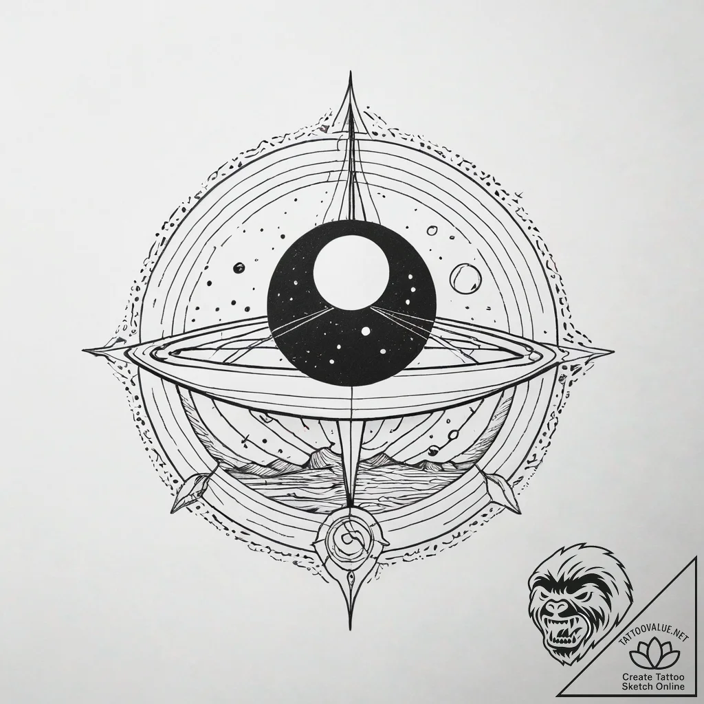 Planetary rover, artistic tattoo sketch, blac... - tattoo sketch (№1751285993_0, 30.06.2025 12:19) — tattoovalue.net