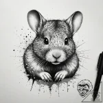 Hamster, artistic tattoo sketch, studio light… – tattoo sketch (№1751286553_0, 30.06.2025 12:29) — tattoovalue.net