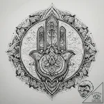 Hand of fatima, tattoo sketch design, stylize… – tattoo sketch (№1751286710_0, 30.06.2025 12:31) — tattoovalue.net