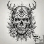 A slavic leshy (forest spirit), concept art f… – tattoo sketch (№1751287272_0, 30.06.2025 12:41) — tattoovalue.net