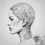 A sketch of the back of neo’s head with the c… – tattoo sketch (№1751287350_0, 30.06.2025 12:42) — tattoovalue.net