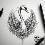 Swan, concept art for tattoo, clear image, sh… – tattoo sketch (№1751288788_0, 30.06.2025 13:06) — tattoovalue.net