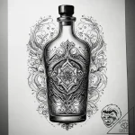 A health potion bottle (from video games), in… – tattoo sketch (№1751289347_0, 30.06.2025 13:15) — tattoovalue.net