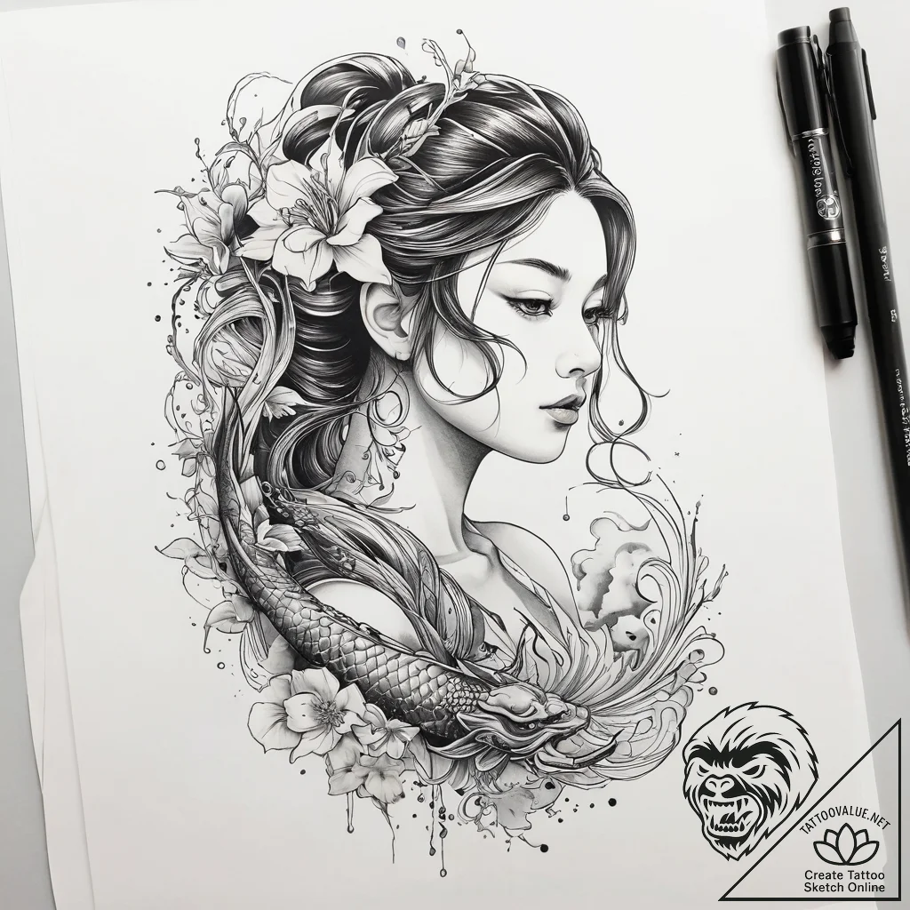 A sketch of the main character from into the... - tattoo sketch (№1751289587_0, 30.06.2025 13:19) — tattoovalue.net