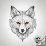 Kitsune, concept art for tattoo, on white pap… – tattoo sketch (№1751289828_0, 30.06.2025 13:23) — tattoovalue.net