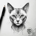 Egyptian cat, ink illustration for tattoo, st… – tattoo sketch (№1751291828_0, 30.06.2025 13:57) — tattoovalue.net