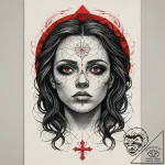 A graphic novel panel of the possessed regan… – tattoo sketch (№1751291990_0, 30.06.2025 13:59) — tattoovalue.net