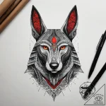Art deco anubis, ink illustration for tattoo,… – tattoo sketch (№1751292224_0, 30.06.2025 14:03) — tattoovalue.net