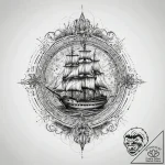 Frigate, artistic tattoo sketch, aestheticall… – tattoo sketch (№1751292781_0, 30.06.2025 14:13) — tattoovalue.net