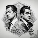 A chicano style tattoo of the main characters… – tattoo sketch (№1751293177_0, 30.06.2025 14:19) — tattoovalue.net