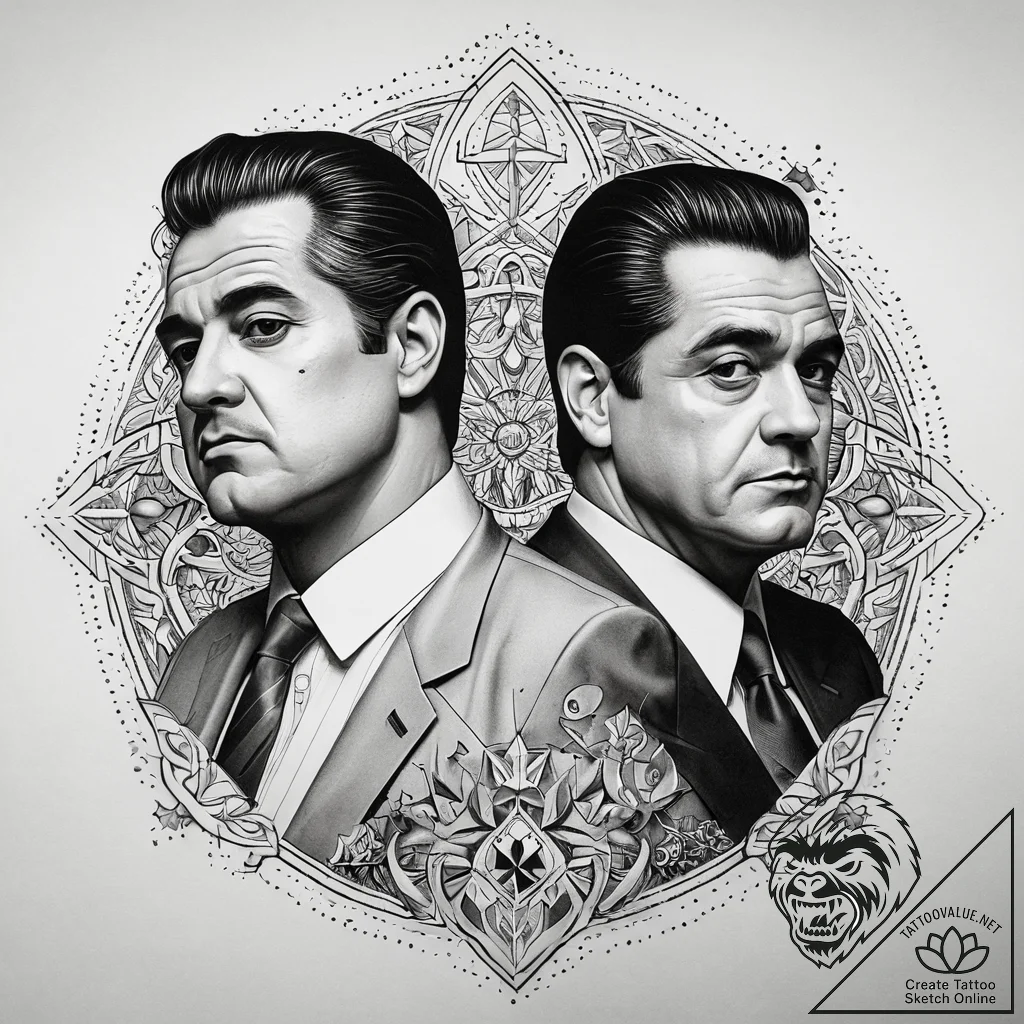 A chicano style tattoo of the main characters... - tattoo sketch (№1751293177_0, 30.06.2025 14:19) — tattoovalue.net