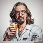 A neo-traditional tattoo of the dude from the… – tattoo sketch (№1751293339_0, 30.06.2025 14:22) — tattoovalue.net