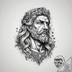 Poseidon, concept art for tattoo, subtle drop… – tattoo sketch (№1751293656_0, 30.06.2025 14:27) — tattoovalue.net