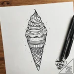 A watercolor tattoo of the scoops ahoy ice cr… – tattoo sketch (№1751294622_0, 30.06.2025 14:43) — tattoovalue.net