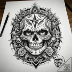 A graphic novel panel of the “diabolical” exp… – tattoo sketch (№1751295145_0, 30.06.2025 14:52) — tattoovalue.net