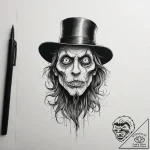 A sketch of the babadook from the pop-up book… – tattoo sketch (№1751295308_0, 30.06.2025 14:55) — tattoovalue.net