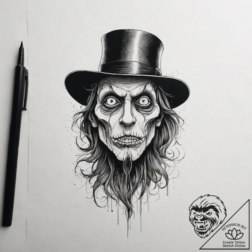 A sketch of the babadook from the pop-up book... - tattoo sketch (№1751295308_0, 30.06.2025 14:55) — tattoovalue.net