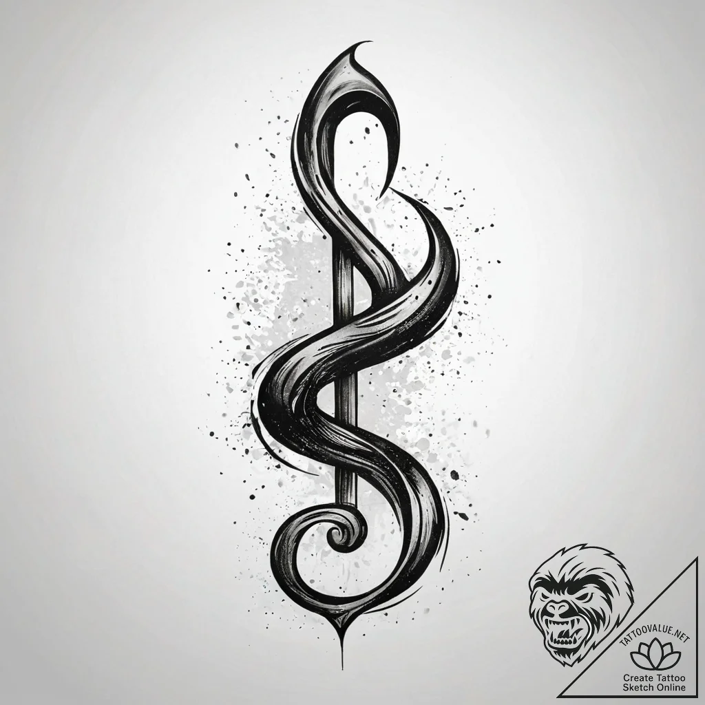 An interrobang symbol, concept art for tattoo... - tattoo sketch (№1751295675_0, 30.06.2025 15:01) — tattoovalue.net