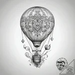 A hot air balloon made from a stitched-togeth… – tattoo sketch (№1751297392_0, 30.06.2025 15:29) — tattoovalue.net