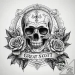 A chicano lettering tattoo of “great scott!”…. – tattoo sketch (№1751297597_0, 30.06.2025 15:33) — tattoovalue.net