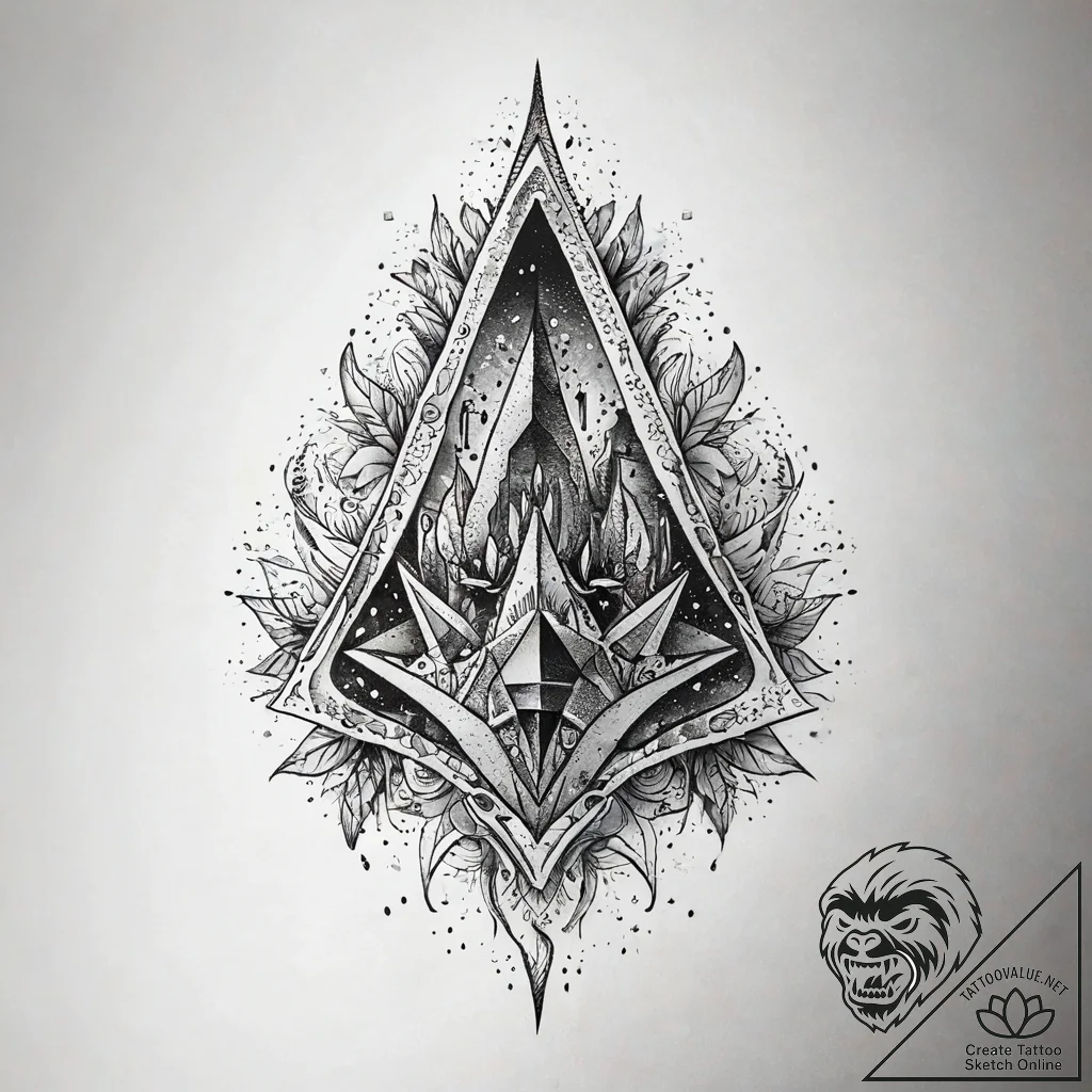 Crystal cave, tattoo sketch design, on white... - tattoo sketch (№1751298165_0, 30.06.2025 15:42) — tattoovalue.net
