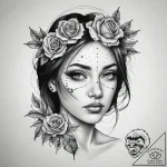 A sketch of daria, with her classic deadpan e… – tattoo sketch (№1751298324_0, 30.06.2025 15:45) — tattoovalue.net